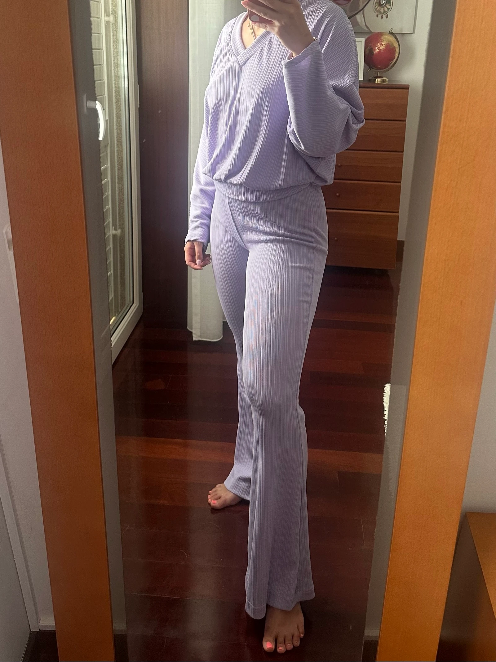 Conjunto calça + camisola lilás 